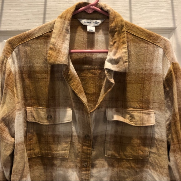 Old Navy Boyfriend Flannel Shirt L - Picture 3 of 7
